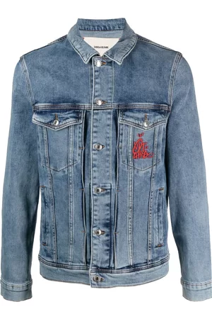 Zadig & Voltaire Men Denim Jackets - Logo-embroidered denim jacket - Blue
