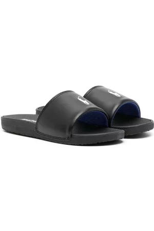 Ralph Lauren Boys Flat Shoes - Polo Pony flat slides - Black