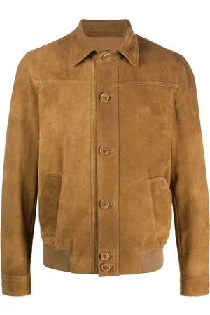 SALVATORE SANTORO Men Leather Jackets - Suede shirt jacket - Brown