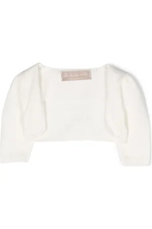 LA STUPENDERIA Cropped long-sleeve knitted cardigan