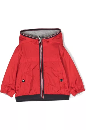 Moncler Jackets - Stripe-detail hooded jacket - Red