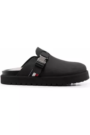 Moncler Men Leather Sandals - Buckle-detail leather sandals - Black