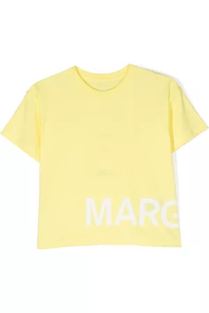 Maison Margiela Boys T-shirts - Logo-print cotton T-shirt - Yellow