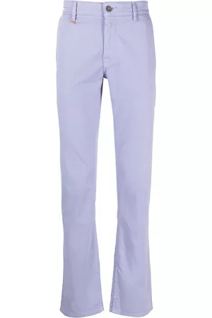 HUGO BOSS Men Slim Jeans - Logo-patch slim-fit jeans - Purple