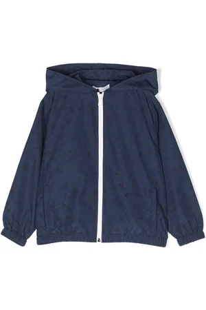 There Was One Kids Sketch-print hooded rain jacket