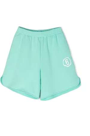 Maison Margiela Boys Shorts - Signature numbers-motif cotton shorts - Green