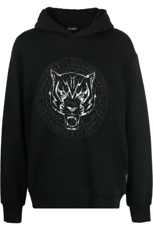 Philipp Plein Logo tiger-print hoodie
