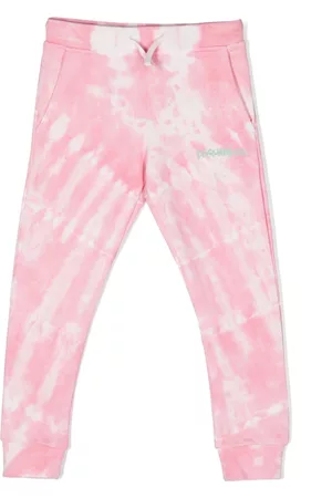 Dsquared2 Boys Sweatpants - Tie-dye print cotton track pants - Pink