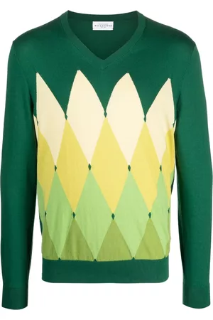 BALLANTYNE Argyle-pattern knit jumper - Green