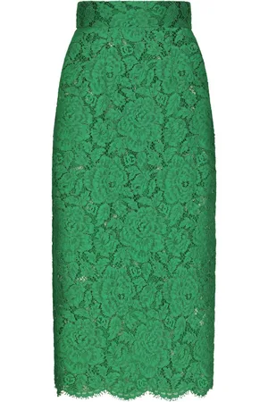 Dolce & Gabbana Floral-lace midi skirt