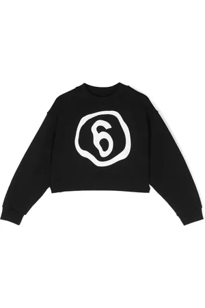 Maison Margiela Boys Hoodies - Number-print cotton sweatshirt - Black