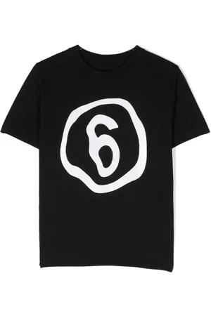 Maison Margiela Boys T-Shirts - Signature numbers-motif cotton T-shirt - Black