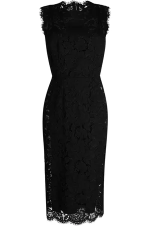 Dolce & Gabbana Lace-overlay fitted sleeveless dress - Black