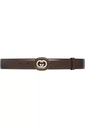Gucci Double G logo-buckle belt - Brown