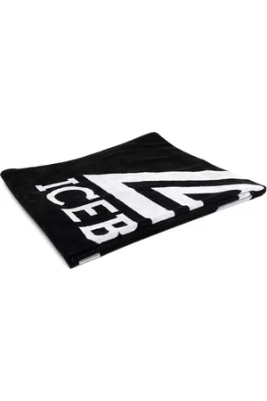 Iceberg Men Swimwear - Logo-print cotton beach towel - Black