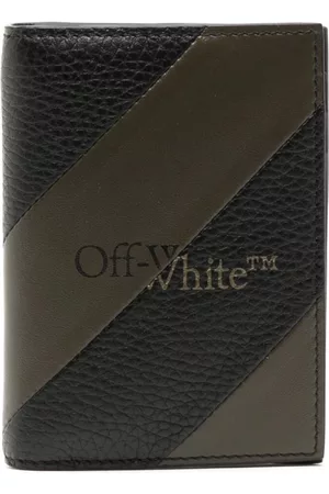 OFF-WHITE Men Wallets - Diag-Stripe leather wallet - Green