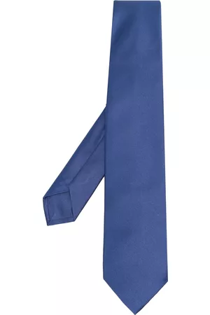 BARBA Pointed-tip silk tie - Blue