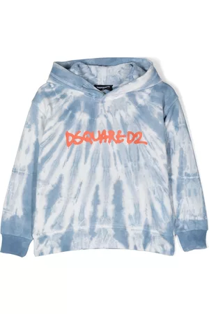Dsquared2 Tie-dye logo-print hoodie - Blue