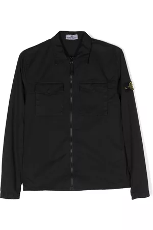 Stone Island Bomber Jackets - Logo-patch sleeve shirt jacket - Black