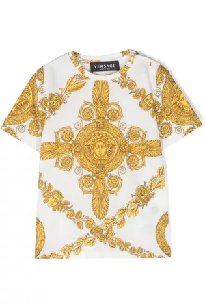 VERSACE T-shirts - Baroque-pattern print T-shirt - White