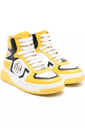 Philipp Plein High-top leather sneakers - Yellow