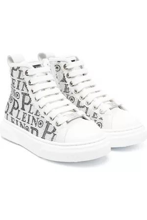 Philipp Plein High Top Sneakers - Logo-print high-top sneakers - White
