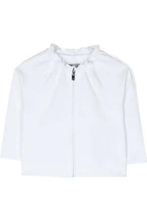 Il gufo Ruffle-trim zip-up jacket