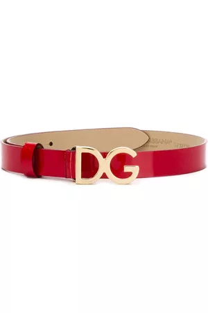 Dolce & Gabbana Logo plaque belt - Red