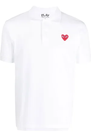 Comme des Garçons Heart-logo cotton polo shirt