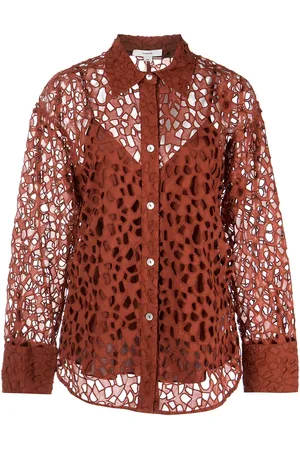 Vince Lace-detail cotton blouse