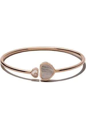Chopard 18kt rose gold Happy Hearts mother-of-pearl and diamond bangle