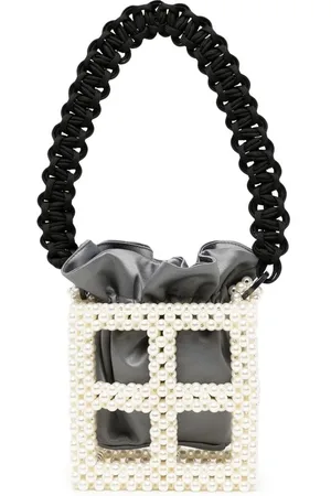 0711 Pearl-embellished tote bag