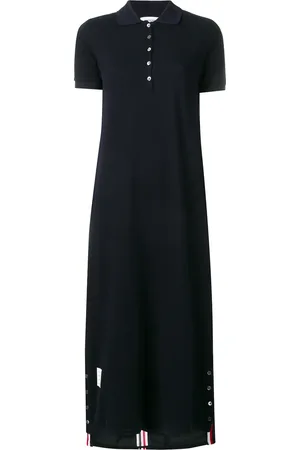Thom Browne Center-Back Stripe Piqué Polo Dress