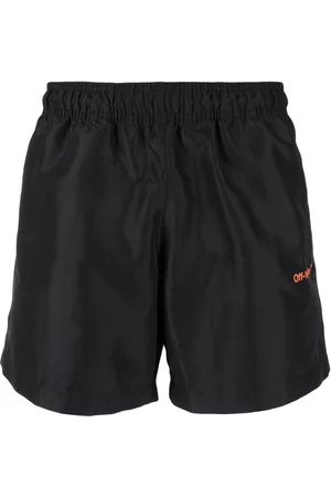 OFF-WHITE Men Swim Shorts - Logo-print swim shorts - Black