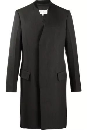 Maison Margiela Men Coats - Collarless twill coat - Grey