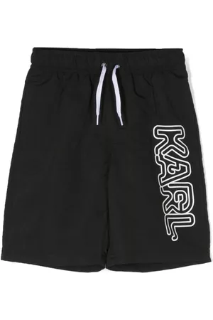 Karl Lagerfeld Logo-print swim shorts - Black
