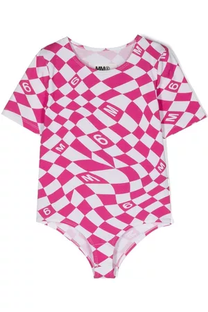 Maison Margiela Girls T-shirts - Check-pattern body - Pink