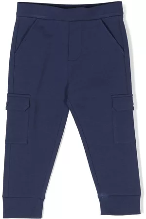 Moncler Cargo Pants - Logo-patch cargo trousers - Blue