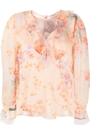 Twin-Set Ruffled floral-print blouse