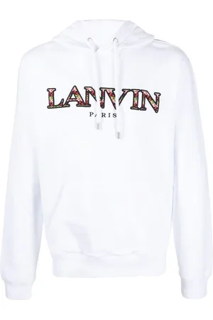 Lanvin Embroidered-logo drawstring hoodie