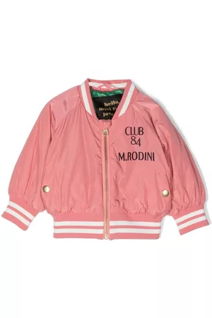 Mini Rodini Bomber Jackets - Logo print bomber jacket - Pink
