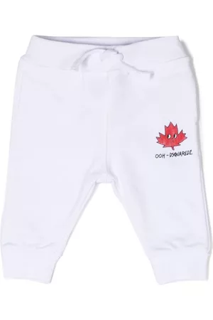 Dsquared2 Sweatpants - Maple leaf-motif track pants - White