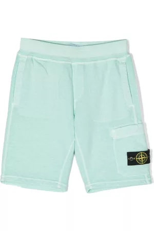 Stone Island Boys Shorts - Compass-patch cargo shorts - Green