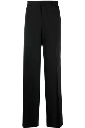 Moschino Men Wide Leg Pants - Mid-rise flared trousers - Black