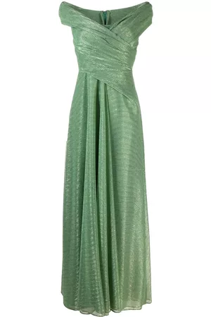 TALBOT RUNHOF Women Evening Dresses - V-neck draped gown - Green
