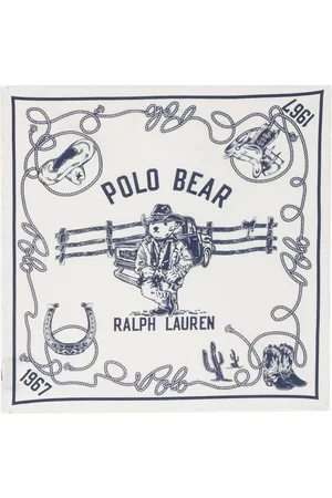 Ralph Lauren Men Scarves - Polo Bear-print cotton scarf - Neutrals