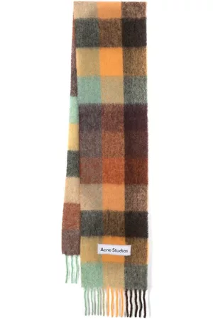 Acne Studios Scarves - Checked mohair scarf - Brown