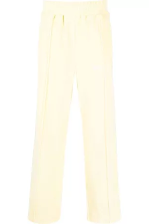 Palm Angels Stripe-detail chenille track pants - Yellow