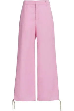 Marni Embroidered-logo straight-leg trousers