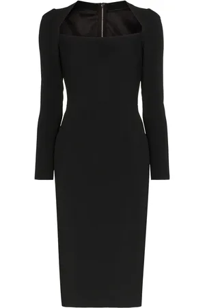 Dolce & Gabbana Square-neck cady midi dress